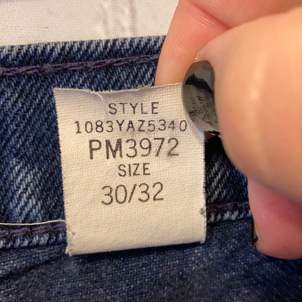 High Rise Blue Zone Mom Jeans Size 30/32 Dark Wash Vintage PM3972 - Picture 8 of 9